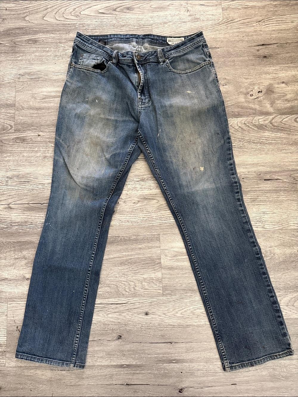 Buffalo David Bitton Men's Faded Blue Straight Jeans